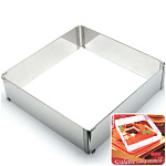 Форма для выпечки металлическая раздвижная квадратная 15-28 см, высота 5 см 1205016