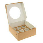 Коробка на 9 капкейков с окном двусторонняя крафт/белая ECO MUF 9
