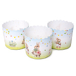 Форма для кулича "Ретро зайцы" D110 H85 мм 5 шт (300-350 гр)