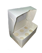 Коробка на 6 капкейков с окном белая 235*160*100 арт. 040830