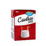 Сливки натуральные "Чудское озеро" 33% 200 мл