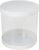 Коробка для торта прозрачная ТУБУС БЕЛАЯ 200*200 арт022620