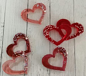 Карамельный топпер Сердечко сквозное на палочке в асс. 5см 003-024