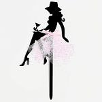 Топпер «Девушка» в шляпке16 см х 9 см 7721231