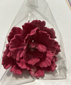 Сахарный цветок Пион из мастики малиновый, диаметр цветка 8-9 см