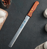 Нож для нарезки бисквита двусторонний с острым лезвием и зубцами, лезвие 25 см 2675714