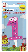 Свеча детская для торта, цифра 1, 1 шт. в упаковке, 401-522