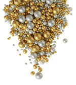 Рис воздушный в глазури Блеск (золото серебро) 2-12 мм 50 гр арт 708