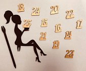 Топпер черный Девушка с цифрой на руке (цифры в ассортименте)