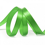 Лента атласная зеленая, ширина 12 мм длина 33 м арт3040