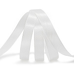 Лента атласная белая (002) , ширина 12 мм, длина 22,86 м