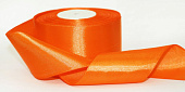Лента атласная оранжевая, ширина 5 см длина 33 м 