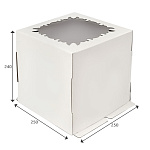 Коробка для торта 250*250*240 с большим фигурным окном