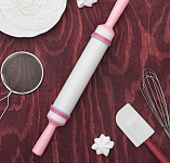 Скалка гладкая с ограничителями и ручками длина 35,5 см 1518407