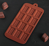 Форма для шоколада 12 ячеек «Плитка» 21*11 см, размер плитки 2,7*3,9см 114001