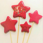 Карамельный топпер Набор Звезд. 4 шт (цвета в асс. красный, голубой, жел. 003-002