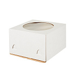 Коробка для торта 300*300*190 белая С ОКНОМ МГК NEW
