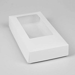 Коробка под дубайский шоколад с окном 155*75*25 мм БЕЛАЯ 060400