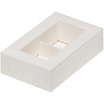 Коробка на 2 конфеты с пластиковой крышкой белая 115*70*30мм 049900