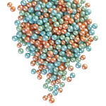 Рис воздушный в глазури (микс бирюза, персик, изумруд) 1-12 мм 50 гр арт 241