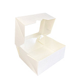 Коробка для пирожных белая с окном 100*80*35 мм Eco Tabox PRO300