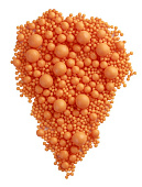 Рис воздушный в глазури (оранжевый микс) от 2 до 12-13 мм 50 гр арт 138