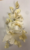 Букет сахарный свадебный золотая роза и золотая лилия, длина ветки 25 см
