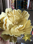 Сахарный цветок Пион из мастики бежевый диаметр цветка 8-9 см