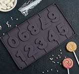 Форма для леденцов и мороженого 29*17 см "Арифметика", 10 ячеек, палочки в комплекте 1403914
