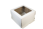 Коробка для торта 220*220*130 с окном гофро