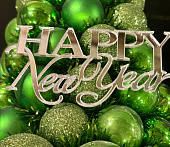 Топпер HAPPY NEW YEAR акриловый серебряный, длина 10 см, ширина 6 см