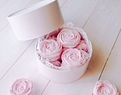 Коробка для зефира белая Шайба диаметр 15 см, высота 7 см