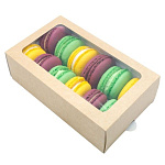 Коробка для 12 макарун "крафт" с окном 180*110*55мм ECO MB12