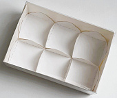 Коробка для моти белая с пластиковой крышкой и ложементами 6 шт 175*120*55мм 070920