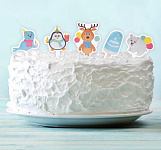 Топперы для сладостей "С Днём Рождения", зверята, набор 10 шт.