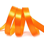 Лента атласная оранжевая светлая, ширина 12 мм длина 33 м арт8018