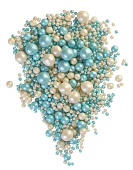 Рис воздушный в глазури (микс жемчуг серебро, голубой ) 3-12 мм 50 гр арт 110