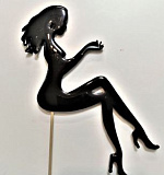 Карамельный топпер Девушка цвет черный 18см 003-036