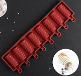 Форма кондитерская для леденцов и мороженого «Моника», 39×11,5 см, 8 ячеек (6,6*3,4 см)2389459