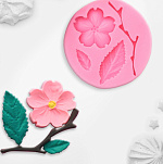 Молд силиконовый «Цветок, лист и веточка», 5,5*0,9 см 2581360