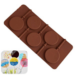 Форма силиконовая «Леденцы круглые 5 см» 5 ячеек