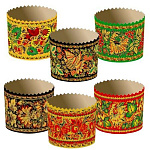 Форма для кулича "Хохлома" D124 H100 мм 5шт (400-450 гр)