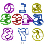 Набор вырубок кондитерских "Цифры от 0 до 9"  8 см, высота 1 см