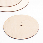 Подложка дерево, D 100 мм, толщина 3 мм, со скрытым отверстием 10мм