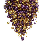 Рис воздушный в глазури Блеск (золото, фиолетовый) 2-12 мм  50 гр арт 715