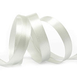 Лента атласная белоснежная (001), ширина 12 мм длина 22,86 м 
