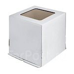 Коробка для торта 350*350*350 с окном гофро из трех частей