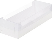Коробка для рулета белая с пластиковой крышкой 300*110*80 060101