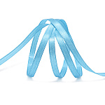 Лента атласная ярко-голубая (136) , ширина 12 мм, длина 22,86 м