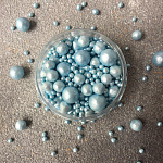 Шарики сахарные Небесно-Голубой 50 гр микс d3мм, 6мм, 7,5мм 